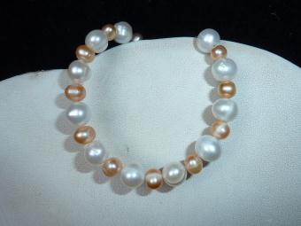 perly bílé, růžové (1204l)