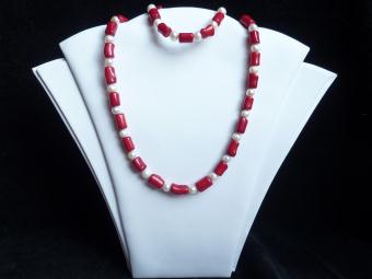 Korál mořský, perly bílé (1009)