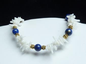 Korál bílý, lapis lazuli (1407)