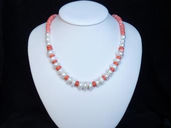 Perly bílé, korál růžový (1110)