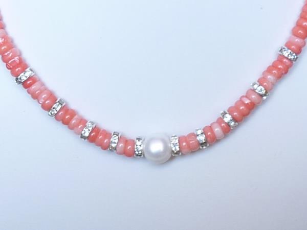 Korál růžový, perla bílá (1310)