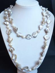Perly bílé, perleť (2504) 120 cm